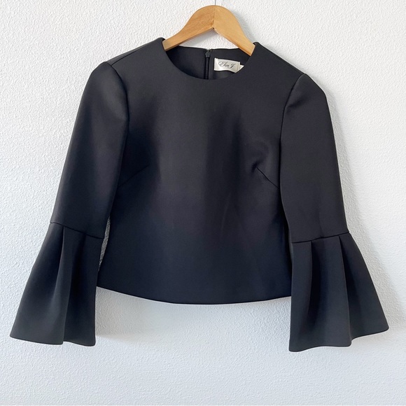 Eliza J Tops - Eliza J Long Bell Sleeve Satin Blouse